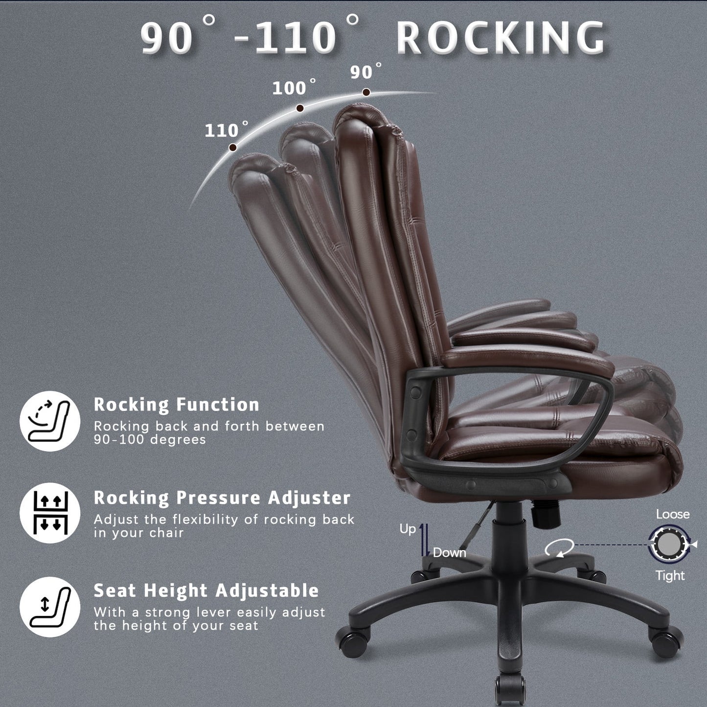 Home Office Chair, 400LBS 8Hours Heavy Duty Design, Ergonomic High Back Cushion Lumbar Back Support, Computer Desk Chair, Big and Tall Chair for Work