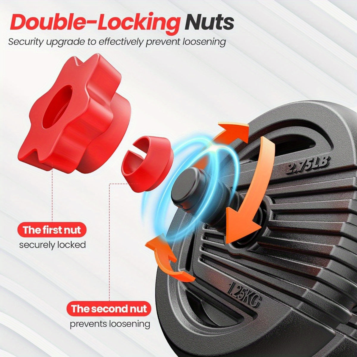 Adjustable dumbbell set 20 to 90lbs Free Weights set with upgraded nut 4 in 1 Weight Set