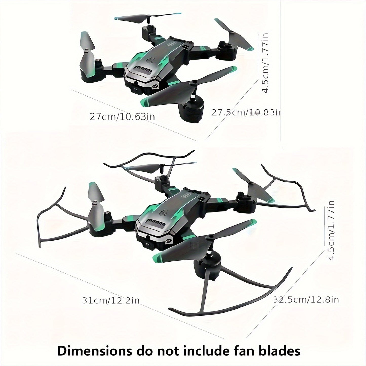 Drone with 4K HD Dual Cameras, 540° Obstacle Avoidance Brushless Motor, FPV Real-Time View