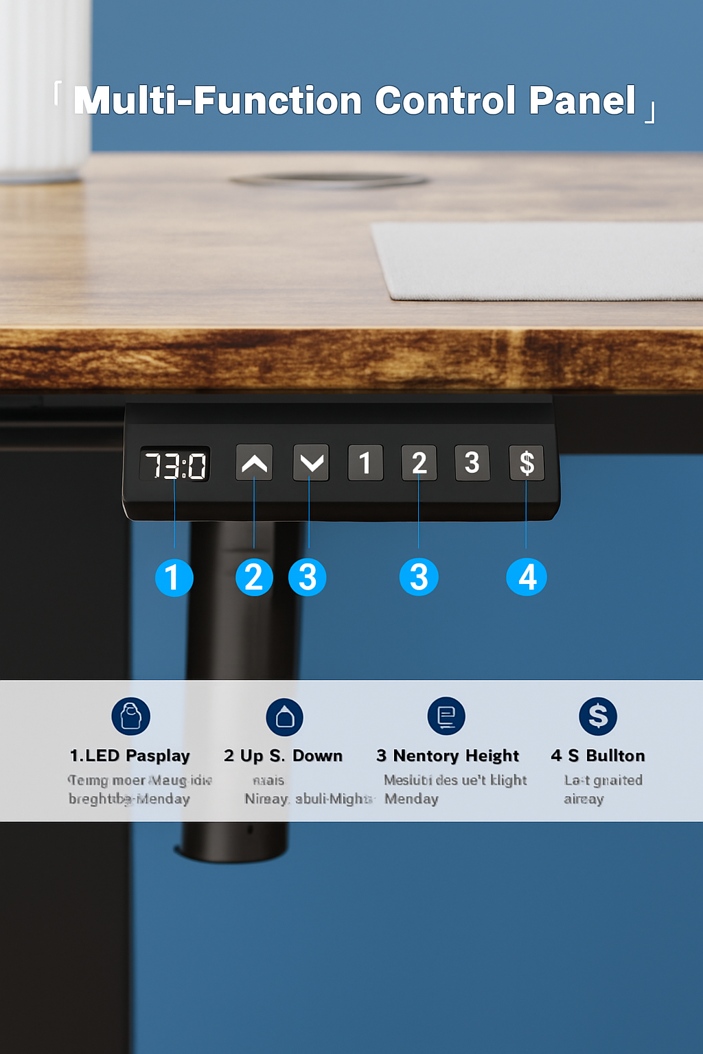 Electric Adjustable Standing Desk 40, 48 & 55 Inches x 24 Inches