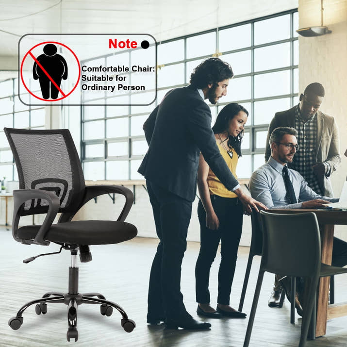 Ergonomic Office Chair, Lumbar Support, Adjustable Height with Armrests for Adults