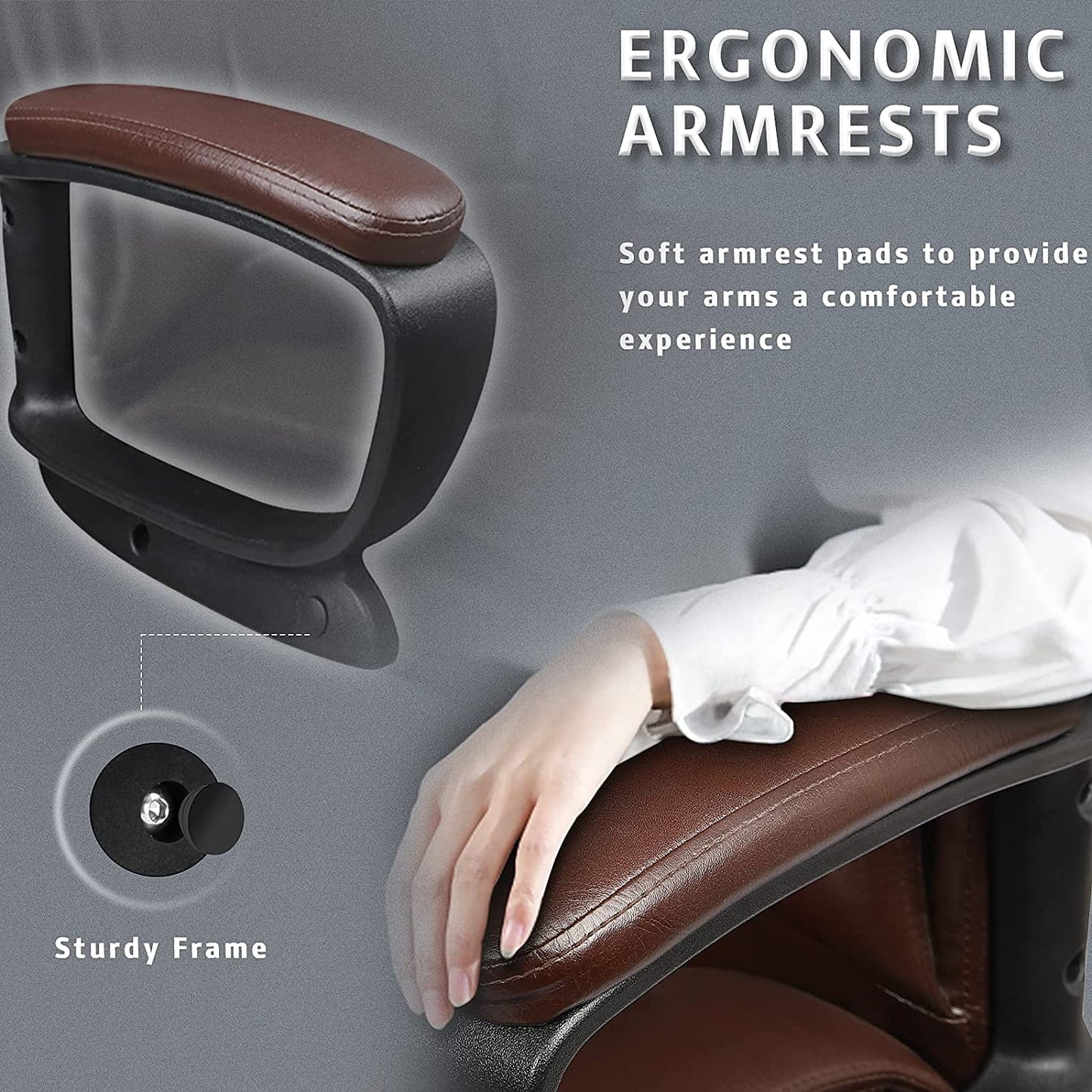 Home Office Chair, 400LBS 8Hours Heavy Duty Design, Ergonomic High Back Cushion Lumbar Back Support, Computer Desk Chair, Big and Tall Chair for Work