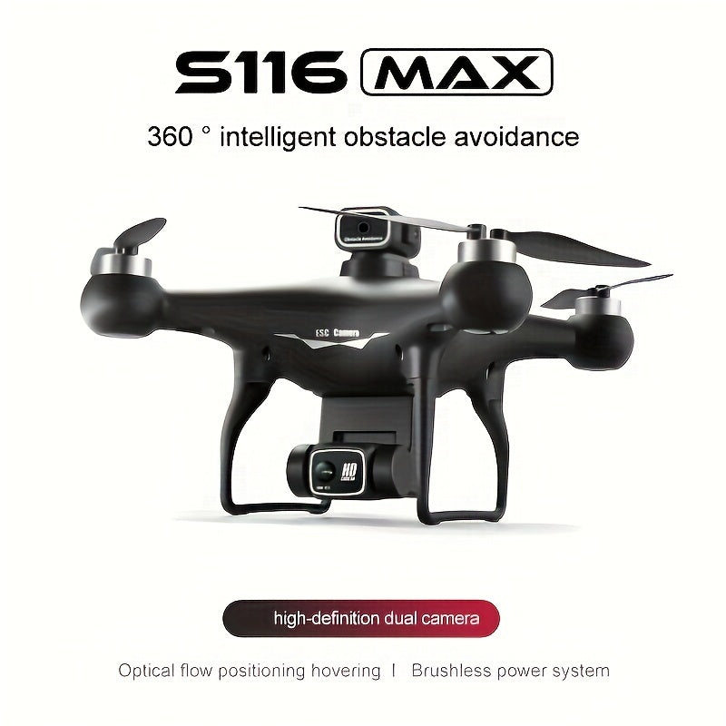 8K Drone with 2 Batteries Durable S116 MAX Brushless Optical Flow Drone with Dual Cameras, WIFI FPV, 360° Obstacle Avoidance