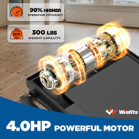 4HP Folding Treadmill with 15% Auto Incline, 10MPH Compact Treadmills for Home with 300LBS Capacity