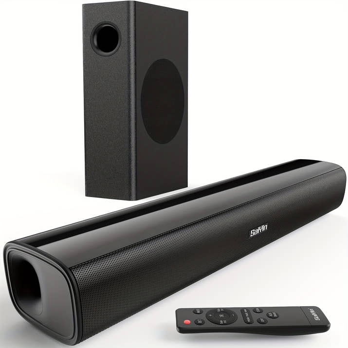 Sound Bars for TV with Subwoofer, 2.1CH Soundbar for TV, PC, Gaming, Bluetooth Surround Sound System for TV