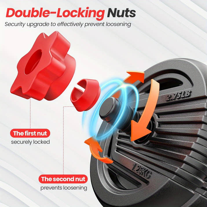 Adjustable dumbbell set 20 to 90lbs Free Weights set with upgraded nut 4 in 1 Weight Set
