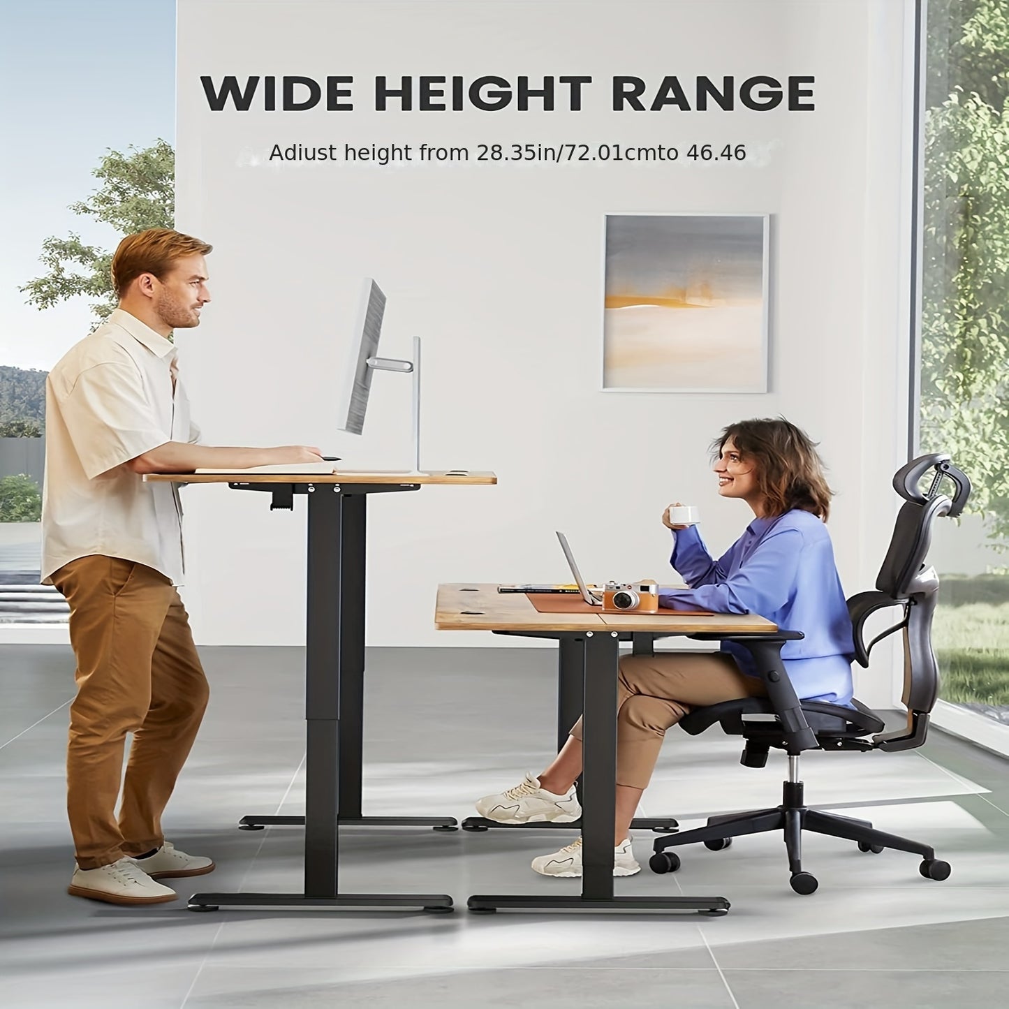 Large Adjustable Desk 55 inches to 71 inches x 28 to 30 inches