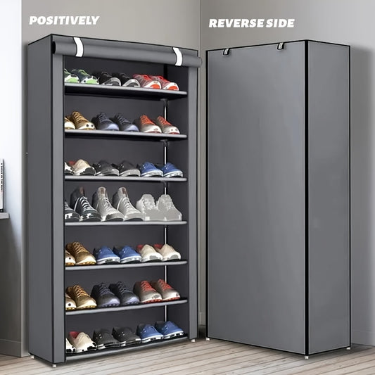5-10 Layer Shoe Rack with Non-woven Fabric Cover, Easy to Assemble, Portable Shoe Cabinet, Can Store 27-35 Pairs Of Shoes