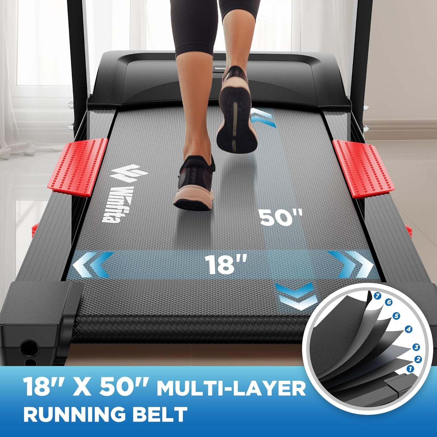 4HP Folding Treadmill with 15% Auto Incline, 10MPH Compact Treadmills for Home with 300LBS Capacity