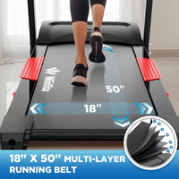 4HP Folding Treadmill with 15% Auto Incline, 10MPH Compact Treadmills for Home with 300LBS Capacity