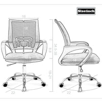Ergonomic Office Chair, Lumbar Support, Adjustable Height with Armrests for Adults