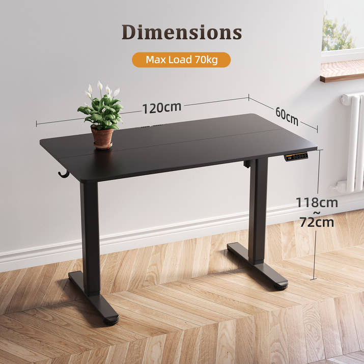 Electric Adjustable Standing Desk 48 x 24 Inches & 55 x 24 Inches