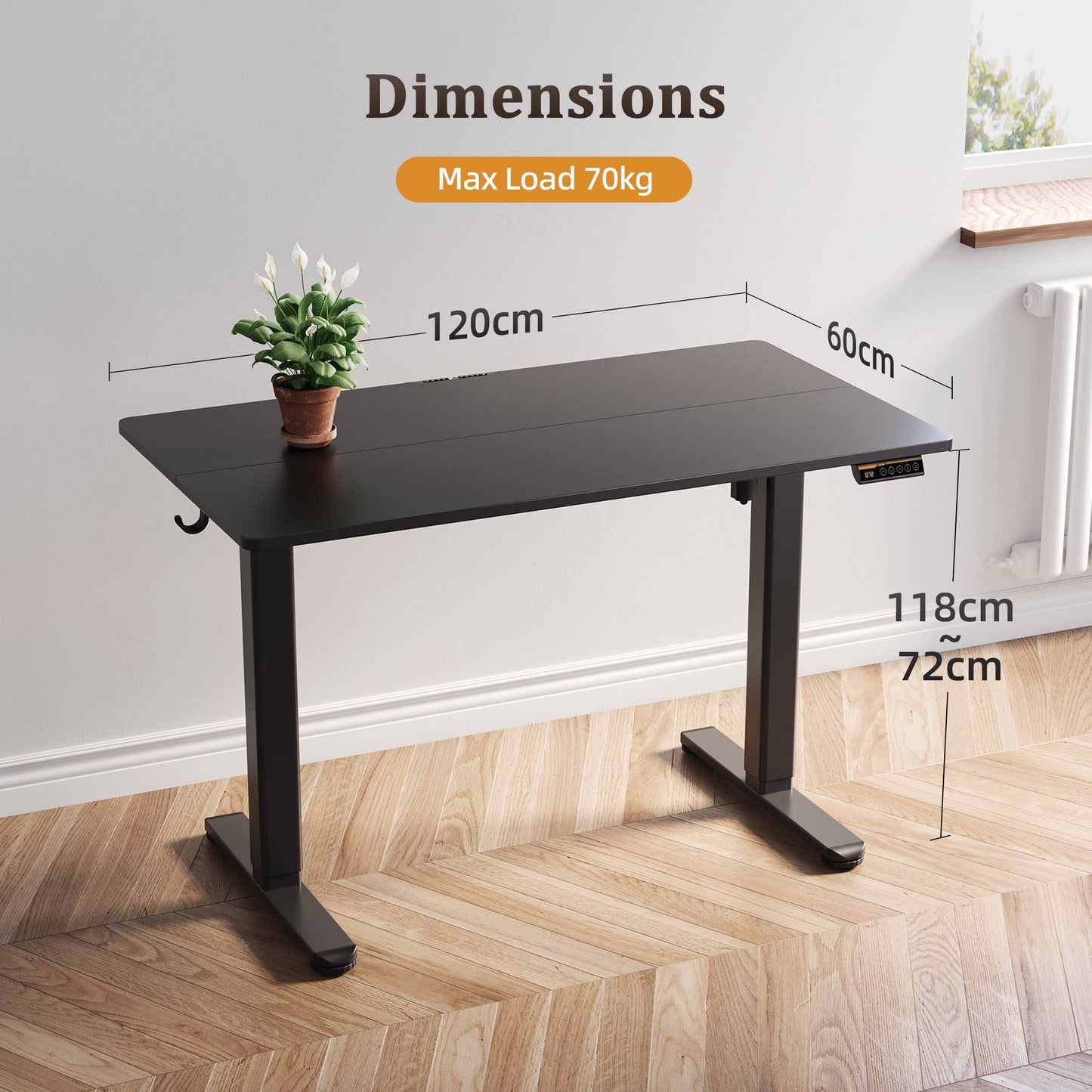 Electric Adjustable Standing Desk 48 x 24 Inches & 55 x 24 Inches