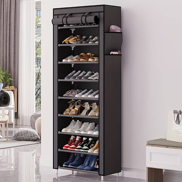 5-10 Layer Shoe Rack with Non-woven Fabric Cover, Easy to Assemble, Portable Shoe Cabinet, Can Store 27-35 Pairs Of Shoes