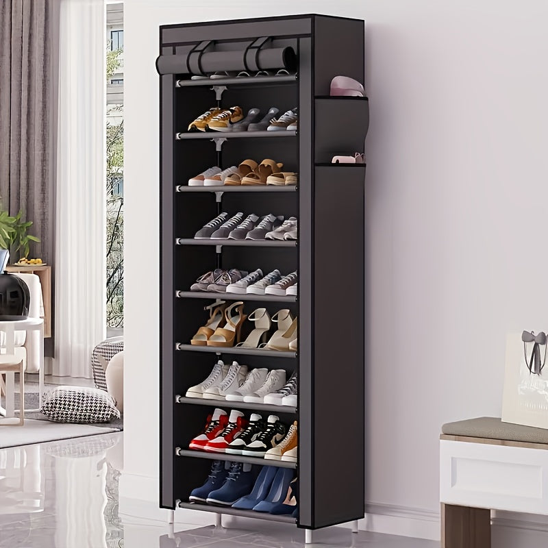 5-10 Layer Shoe Rack with Non-woven Fabric Cover, Easy to Assemble, Portable Shoe Cabinet, Can Store 27-35 Pairs Of Shoes