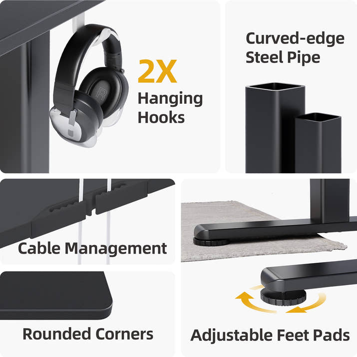 Electric Adjustable Standing Desk 48 x 24 Inches & 55 x 24 Inches