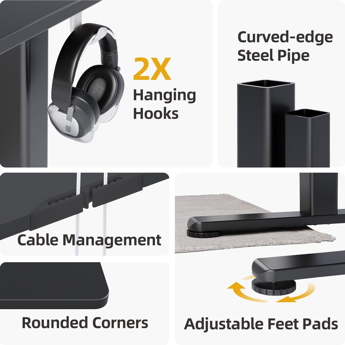Electric Adjustable Standing Desk 48 x 24 Inches & 55 x 24 Inches