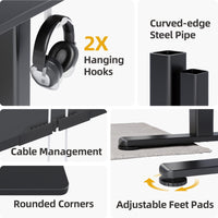 Electric Adjustable Standing Desk 48 x 24 Inches & 55 x 24 Inches