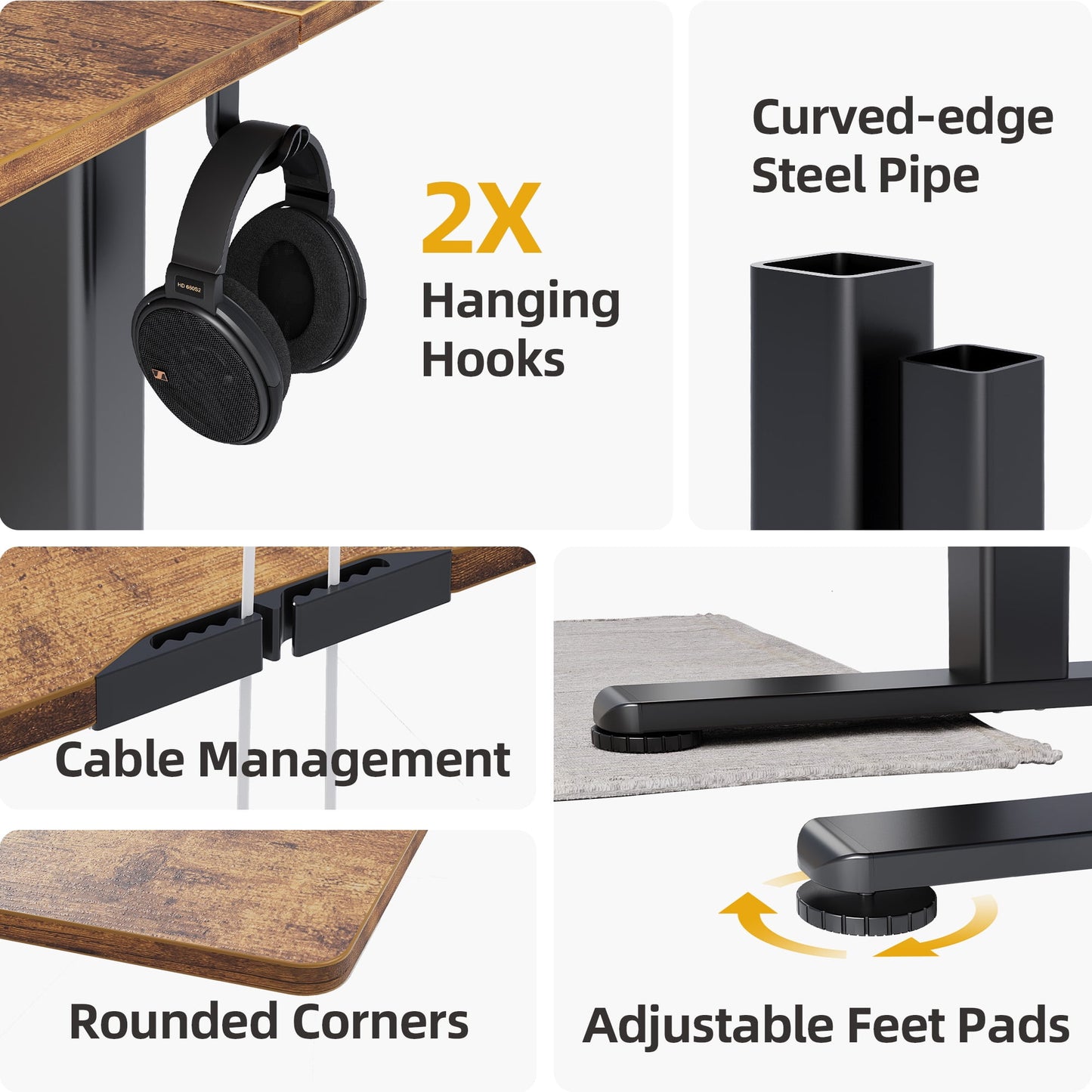 Electric Adjustable Standing Desk 48 x 24 Inches & 55 x 24 Inches