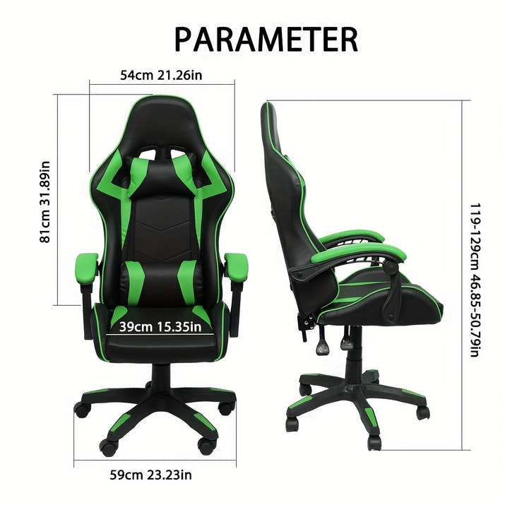 Ergonomic High-Back Gaming Chair with Headrest & Lumbar Support - Adjustable & Reclining