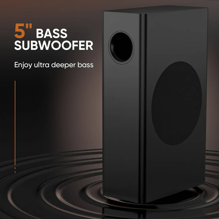 Sound Bars for TV with Subwoofer, 2.1CH Soundbar for TV, PC, Gaming, Bluetooth Surround Sound System for TV