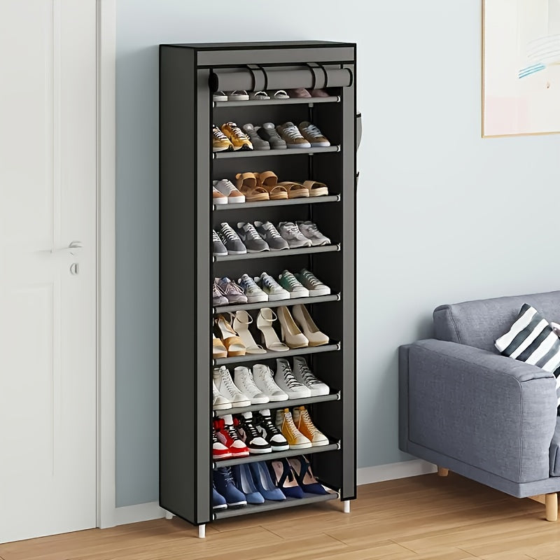 5-10 Layer Shoe Rack with Non-woven Fabric Cover, Easy to Assemble, Portable Shoe Cabinet, Can Store 27-35 Pairs Of Shoes