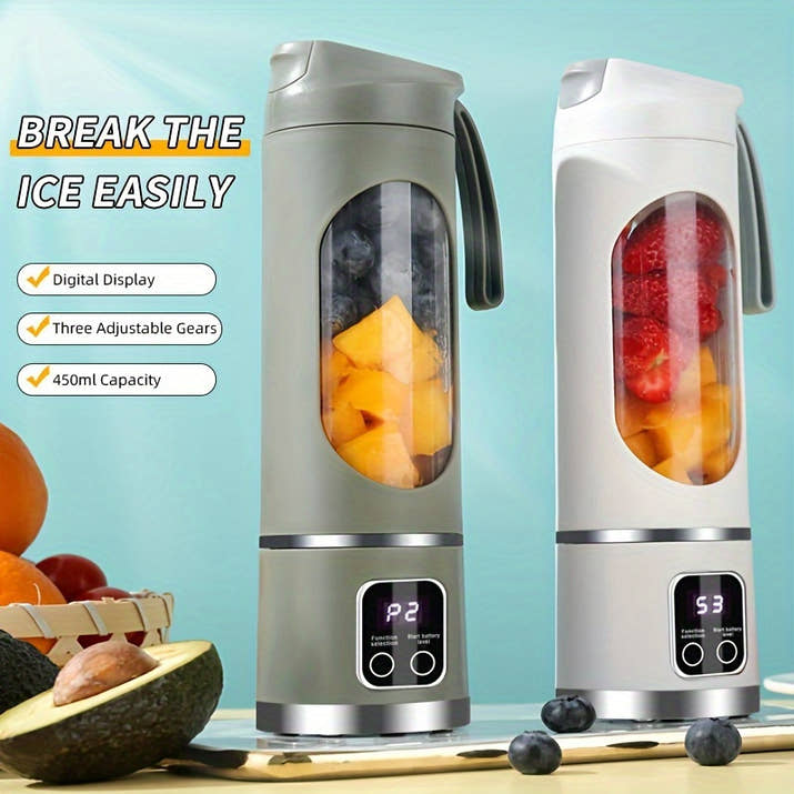 12.85 Oz Rechargeable Portable Blender Cup, Electric USB Juicer Blender