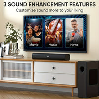 Sound Bars for TV with Subwoofer, 2.1CH Soundbar for TV, PC, Gaming, Bluetooth Surround Sound System for TV