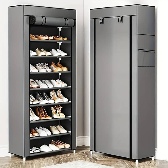 5-10 Layer Shoe Rack with Non-woven Fabric Cover, Easy to Assemble, Portable Shoe Cabinet, Can Store 27-35 Pairs Of Shoes