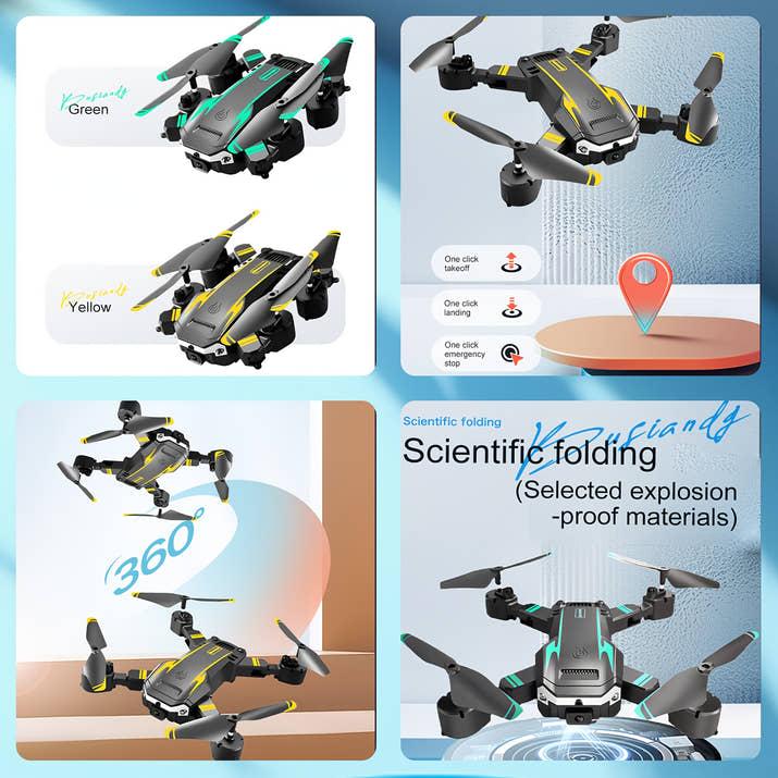 Drone with 4K HD Dual Cameras, 540° Obstacle Avoidance Brushless Motor, FPV Real-Time View