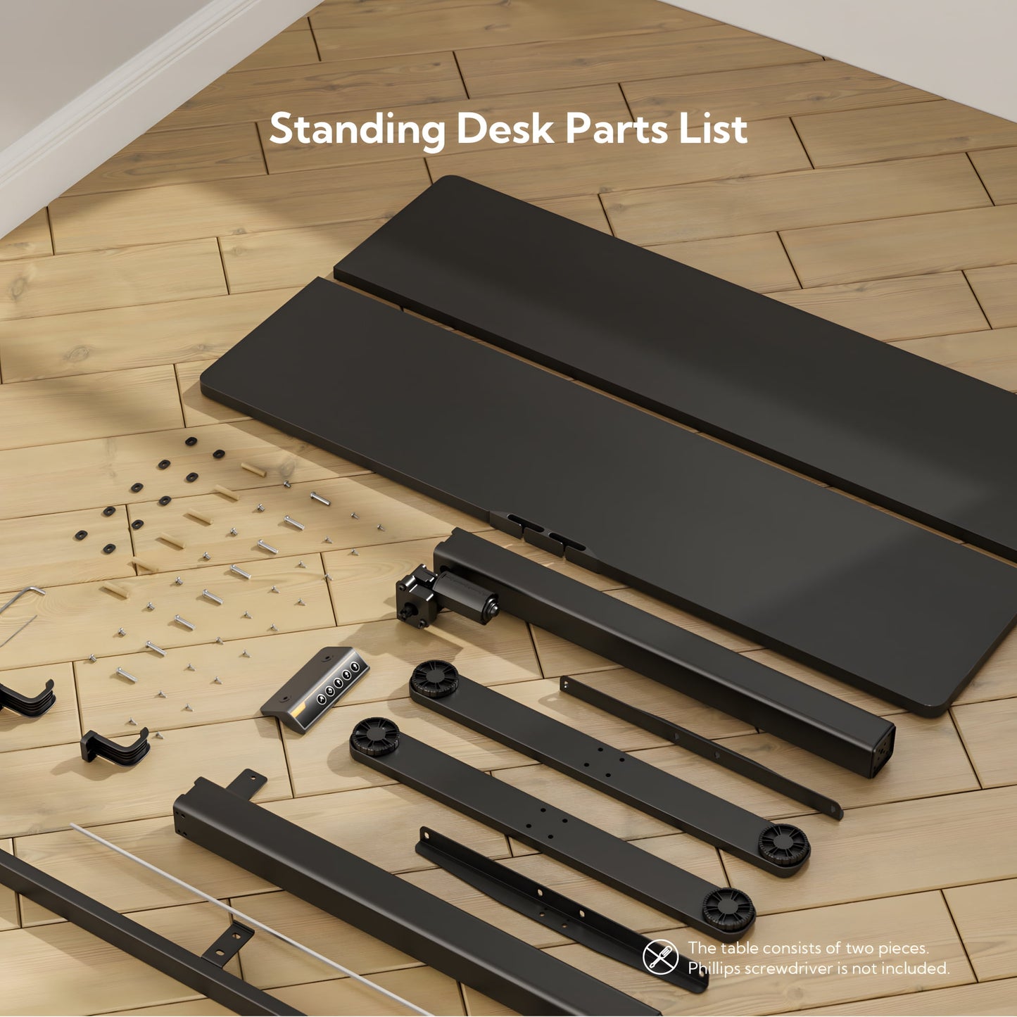 Electric Adjustable Standing Desk 48 x 24 Inches & 55 x 24 Inches