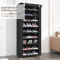 10-Tier Shoe Rack Organizer for Entryway, 27 Pairs Capacity Shoe Storage Shelf, 62.99*23.62*15.7 Inch, Black