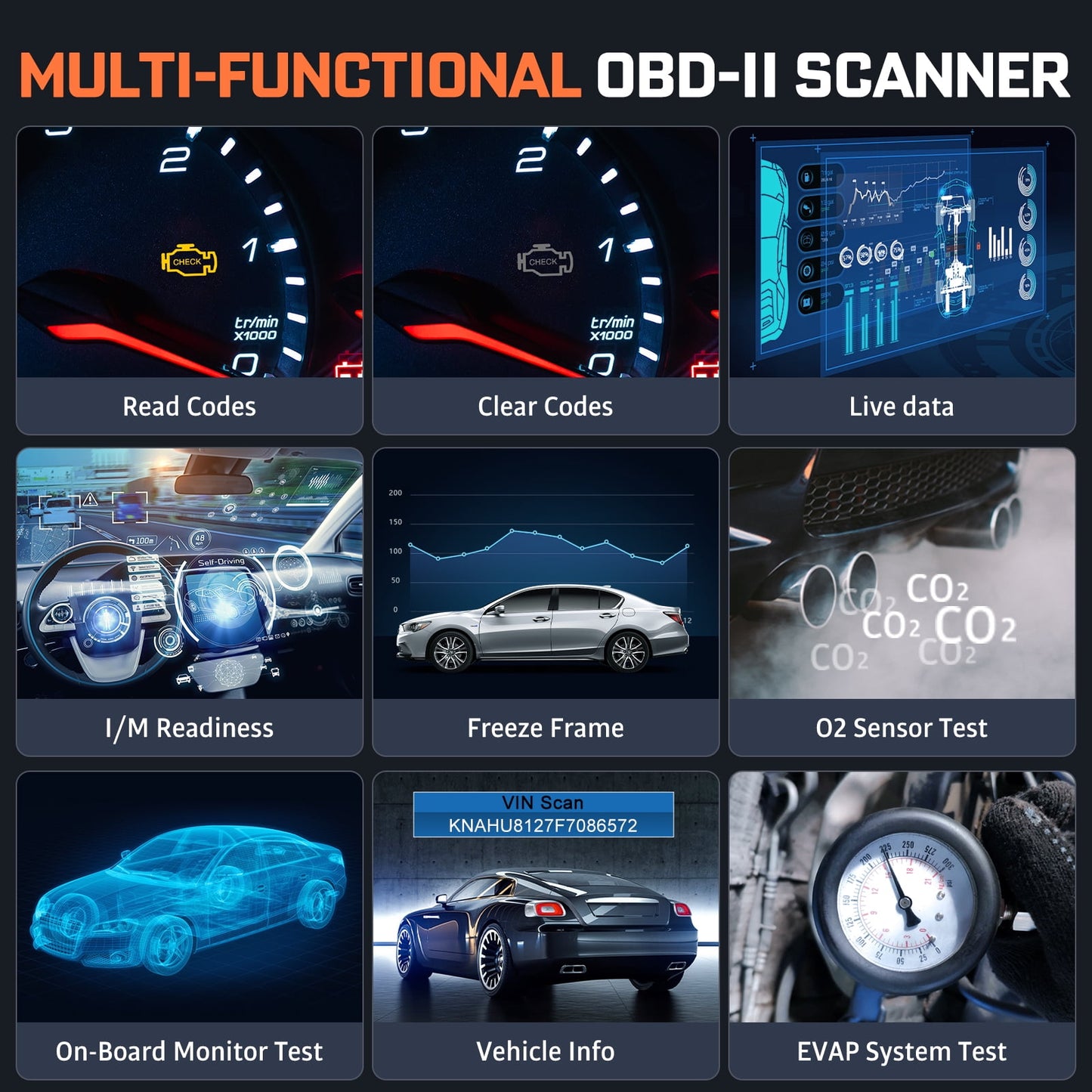 NEXPOW OBD2 Scanner Code Reader, Check Engine Code Readers with I/M Readiness
