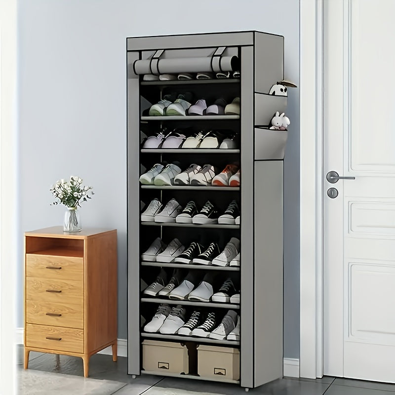 5-10 Layer Shoe Rack with Non-woven Fabric Cover, Easy to Assemble, Portable Shoe Cabinet, Can Store 27-35 Pairs Of Shoes