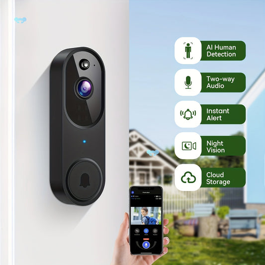 1080P Smart Wires Video Doorbell Camera with Chime Night