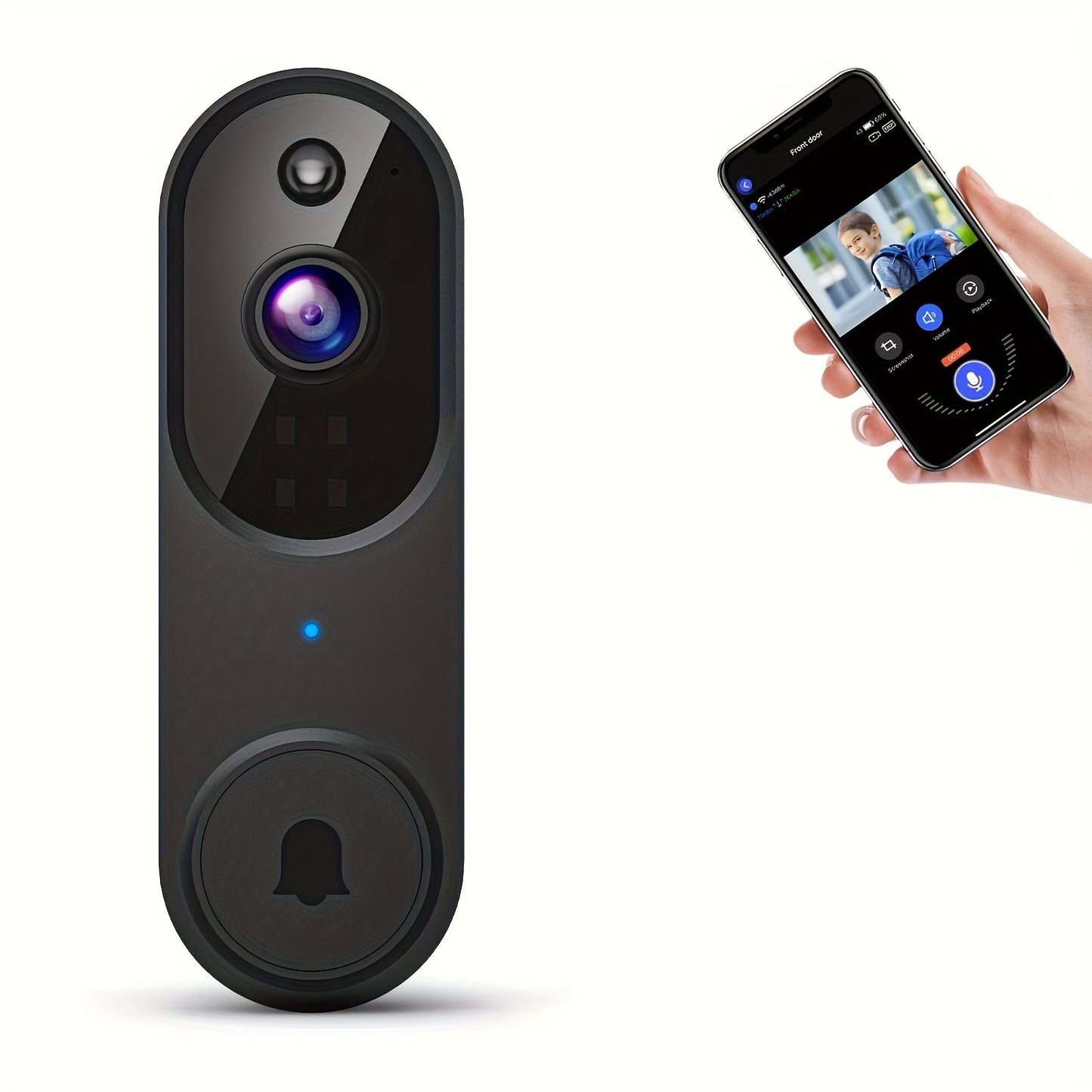 1080P Smart Wires Video Doorbell Camera with Chime Night