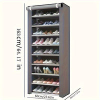 5-10 Layer Shoe Rack with Non-woven Fabric Cover, Easy to Assemble, Portable Shoe Cabinet, Can Store 27-35 Pairs Of Shoes