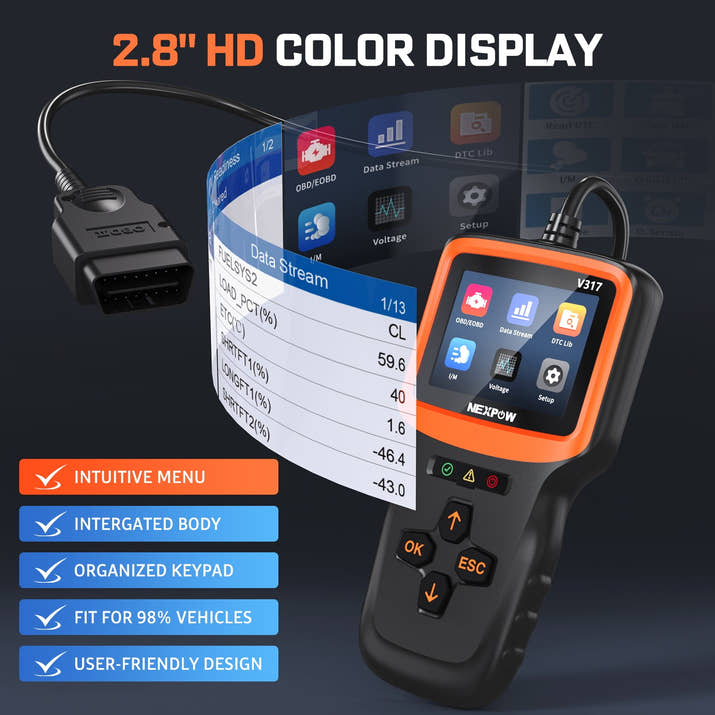 NEXPOW OBD2 Scanner Code Reader, Check Engine Code Readers with I/M Readiness
