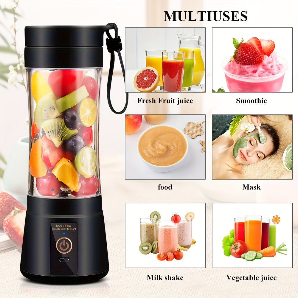 12.85 Oz Rechargeable Portable Blender Cup, Electric USB Juicer Blender