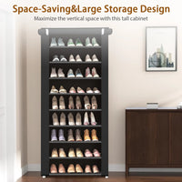 10-Tier Shoe Rack Organizer for Entryway, 27 Pairs Capacity Shoe Storage Shelf, 62.99*23.62*15.7 Inch, Black