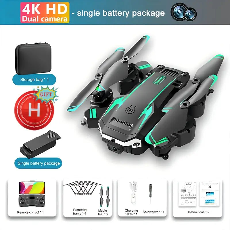 Drone with 4K HD Dual Cameras, 540° Obstacle Avoidance Brushless Motor, FPV Real-Time View