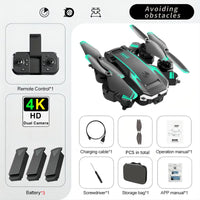 Drone with 4K HD Dual Cameras, 540° Obstacle Avoidance Brushless Motor, FPV Real-Time View