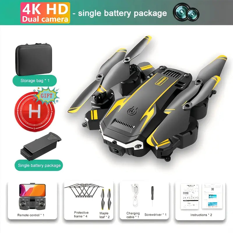Drone with 4K HD Dual Cameras, 540° Obstacle Avoidance Brushless Motor, FPV Real-Time View