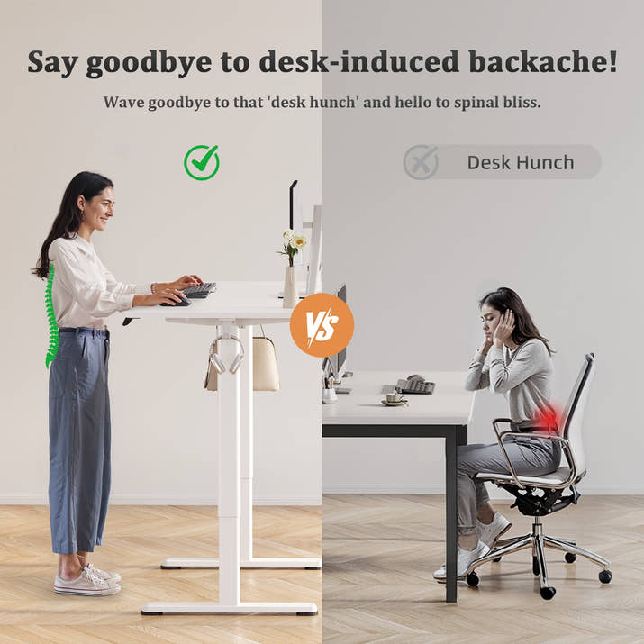 Electric Adjustable Standing Desk 48 x 24 Inches & 55 x 24 Inches