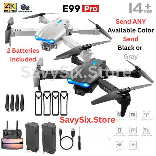 Drone with 4K HD Dual Camera for Adults Kids, RC Quadcopter with 2 Modular Batteries