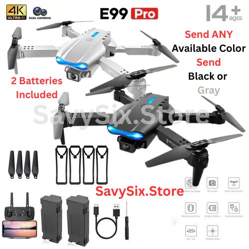 Drone with 4K HD Dual Camera for Adults Kids, RC Quadcopter with 2 Modular Batteries