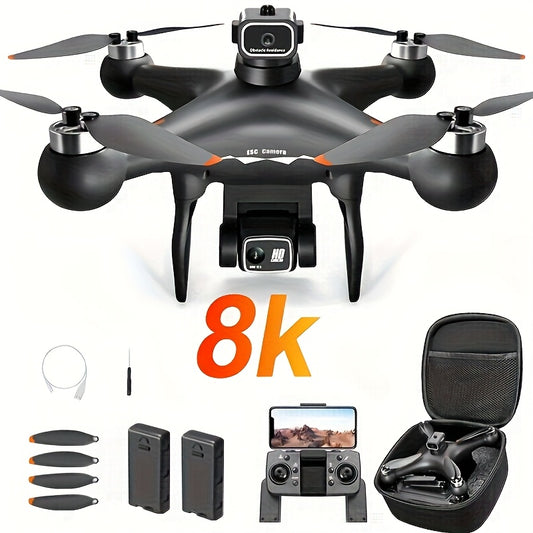 8K Drone with 2 Batteries Durable S116 MAX Brushless Optical Flow Drone with Dual Cameras, WIFI FPV, 360° Obstacle Avoidance