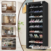 10-Tier Shoe Rack Organizer for Entryway, 27 Pairs Capacity Shoe Storage Shelf, 62.99*23.62*15.7 Inch, Black