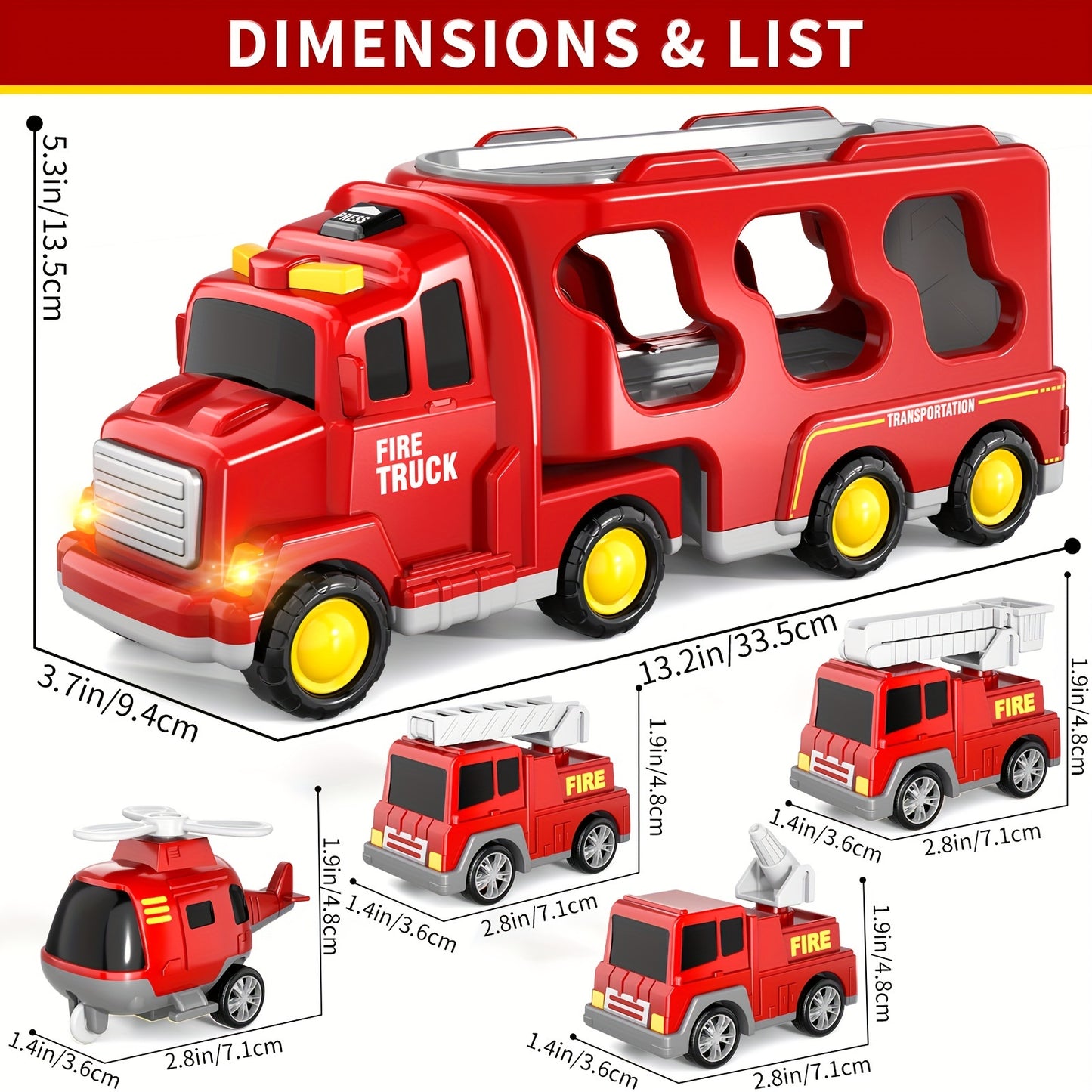 Toy Trucks For Boys, Fire Truck, City Truck & Engineering Truck