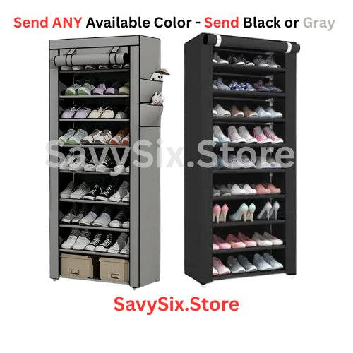 Shoe Rack Organizer 10-Tier - for Entryway - 27 Pairs Capacity Shoe Storage